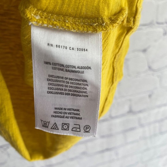 Anthropologie Ett:twa Twist Front Top Short Sleeve Size XS Yellow - Picture 4 of 9